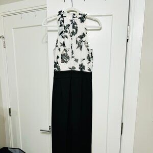 White House Black Market black & white jumpsuit (high neck) - size 4
